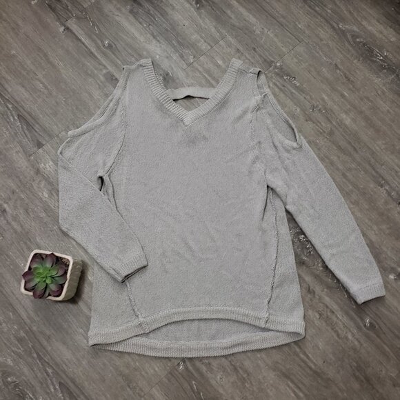 Melissa Nepton Cold Shoulder Sweater Sz S Grey - Picture 1 of 7